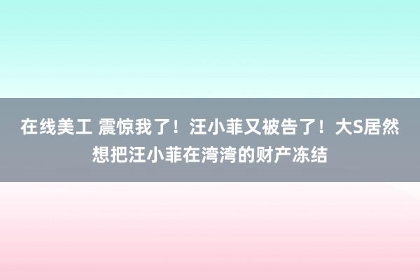 在线美工 震惊我了！汪小菲又被告了！大S居然想把汪小菲在湾湾的财产冻结